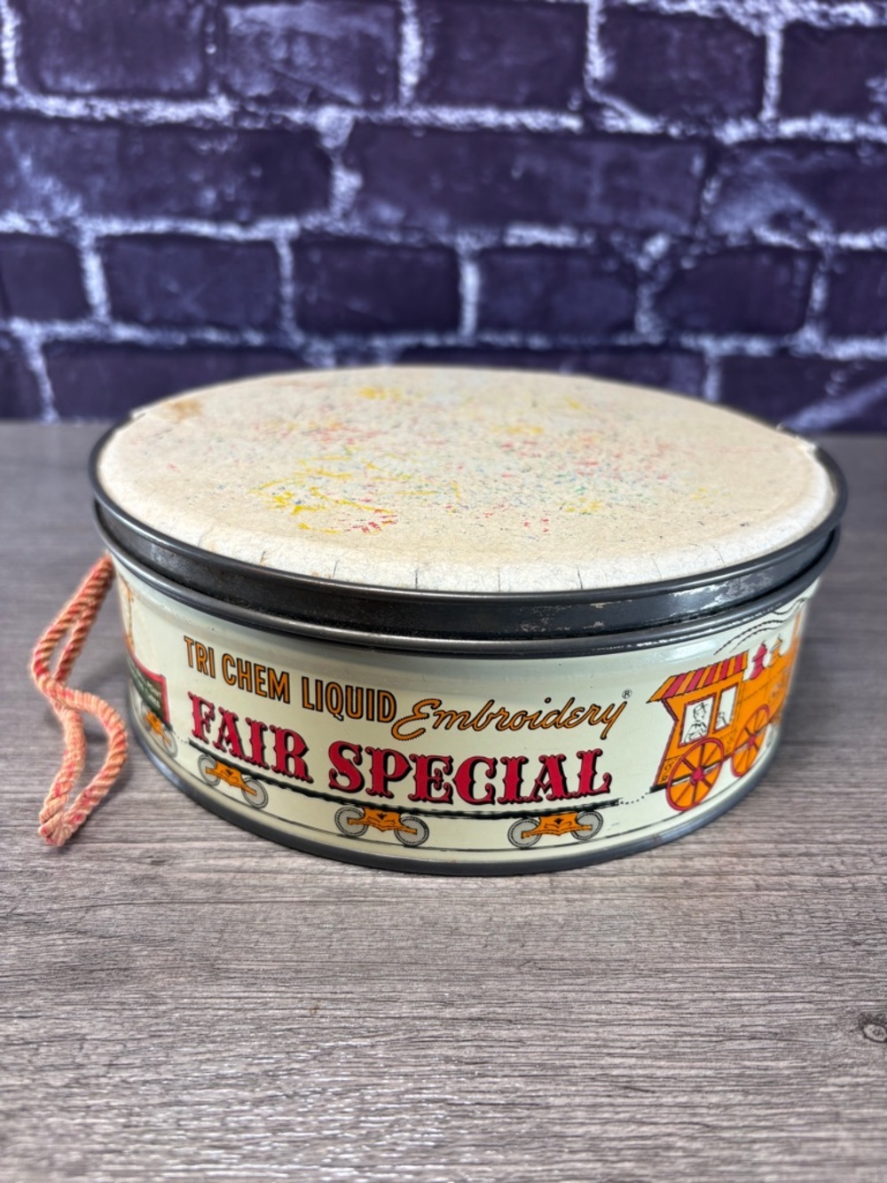 Vintage Tri Chem Fair Special Embroidery Tin Embroidery Hoop